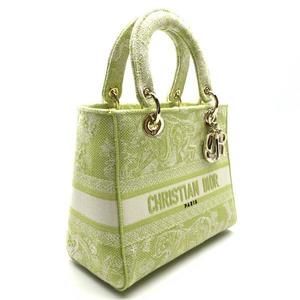 Dior Bag Lady Medium Lime Jouy Green D-Lite 2Way Oarde Yellow